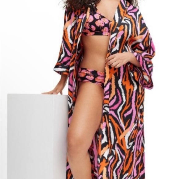 Diane Von Furstenberg Other - Long Satin Disco Zebra robe swim coverup DVF by Target